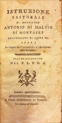 Istruzione Pastorale di Monsignor Antonio Di Malvin di Montazet Arcivescovo …