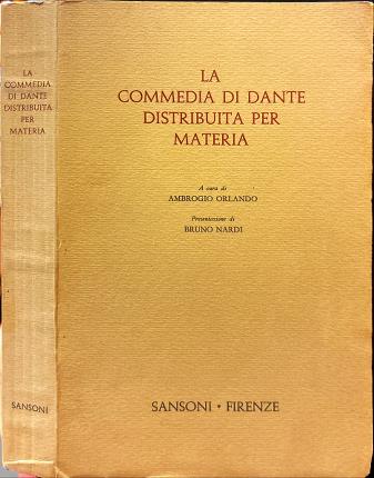 La Commedia di Dante distribuita per materia.