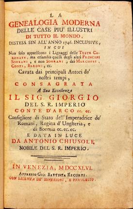 La Genealogia moderna delle case più illustri di tutto il …