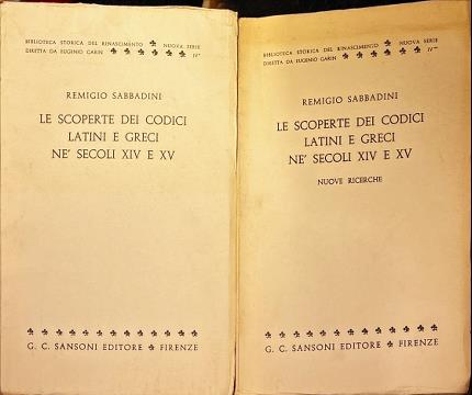 Le scoperte dei Codici latini e greci ne'secoli XIV e …