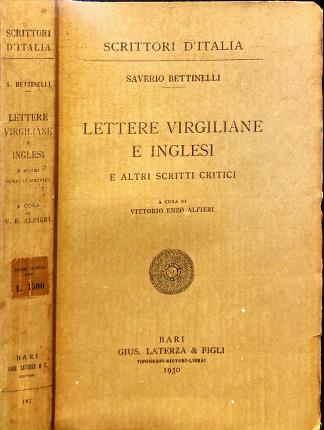 Lettere virgiliane e inglesi e altri scritti critici.