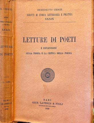 Letture di poeti e riflessioni sulla teoria e la critica …