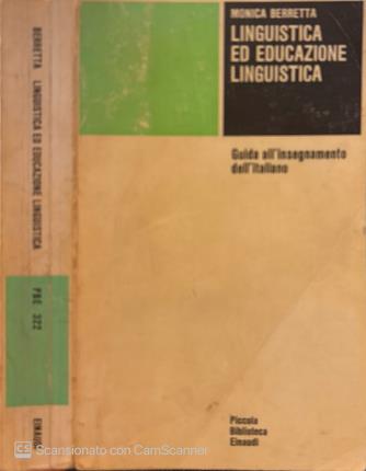 Linguistica ed educazione linguistica.