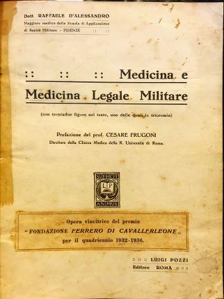 Medicina e Medicina Legale Militare.