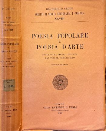 Poesia popolare e poesia d' arte. Benedetto Croce.