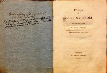 Poesie di Greci scrittori recate in versi italiani da Luigi …