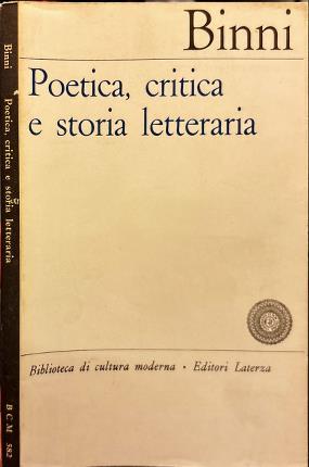 Poetica, critica e storia letteraria.