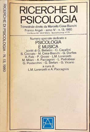 Ricerche di psicologia. Trimestrale diretto da Marcello Cesa Bianchi. Anno …