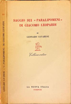 Saggio sui Paralipomeni di Giacomo Leopardi.