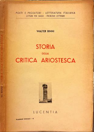 Storia della critica ariostesca.