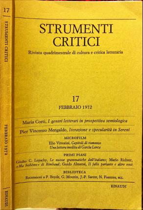 Strumenti critici 17. Febbraio 1972. Rivista quadrimestrale di cultura e …