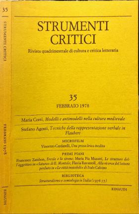 Strumenti critici 35. Febbraio 1978. Rivista quadrimestrale di cultura e …