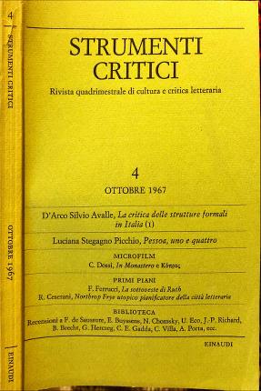 Strumenti critici 4. Ottobre 1967. Rivista quadrimestrale di cultura e …