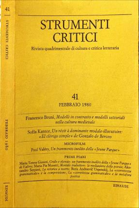 Strumenti critici 41. Febbraio 1980. Rivista quadrimestrale di cultura e …