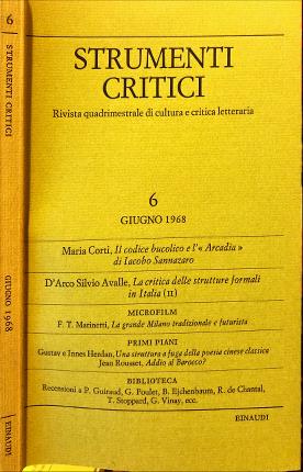 Strumenti critici 6. Giugno 1968. Rivista quadrimestrale di cultura e …