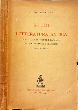 Studi di letteratura antica. Volume II - Tomo II.