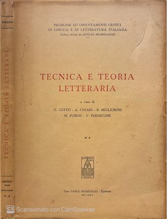 Tecnica e teoria letteraria.