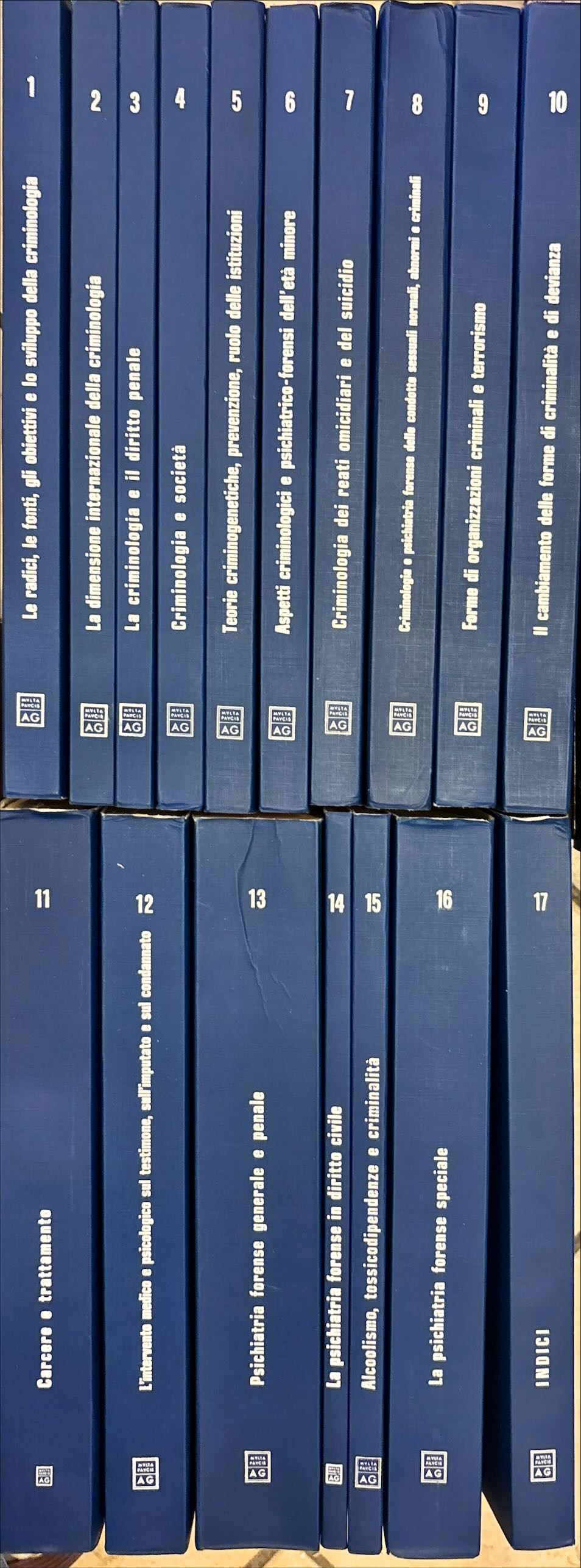 Trattato di criminologia, medicina criminologica e psichiatria forense. 17 volumi. …