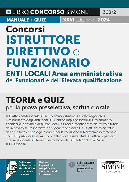 328/2 - CONCORSI ISTRUTTORE DIRETTIVO E FUNZIONARIO ENTI LOCALE AREA …