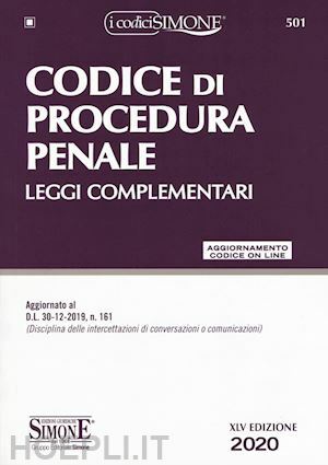 CODICE DI PROCEDURA PENALE E LEGGI COMPLEMENTARI. CON AGGIORNAMENTO ONLINE …