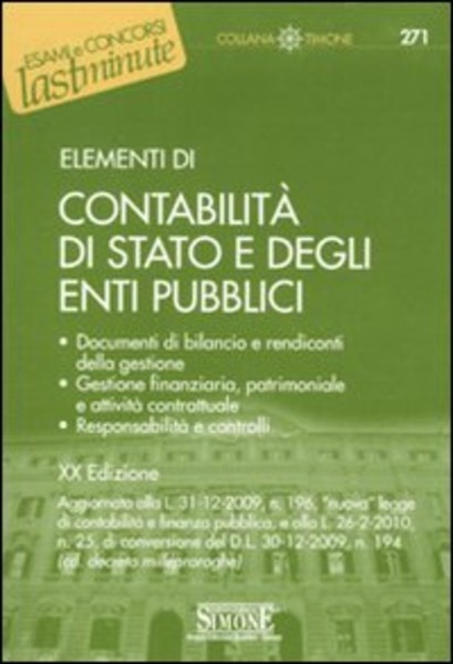 ELEMENTI DI CONTABILITÀ DI STATO E DEGLI ENTI PUBBLICI