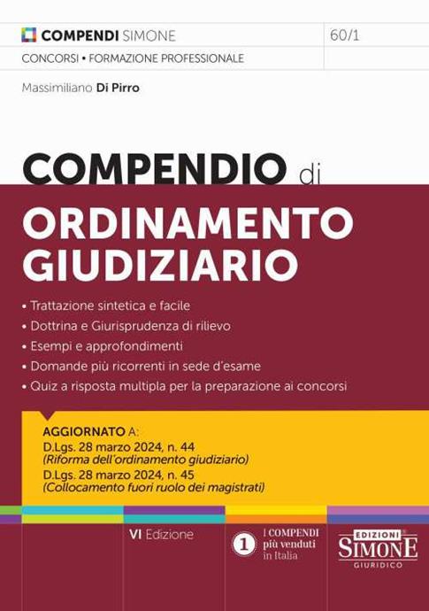 COMPENDIO DI ORDINAMENTO GIUDIZIARIO