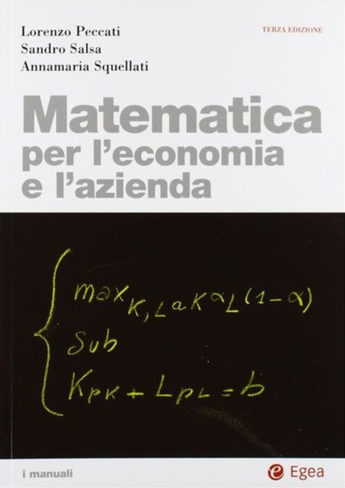 MATEMATICA PER L'ECONOMIA E L'AZIENDA