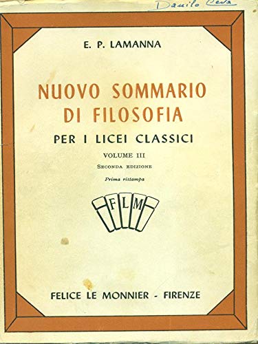 NUOVO SOMMARIO DI FILOSOFIA VOL. 3 DALL' ETA' DEL ROMANTICISMO …
