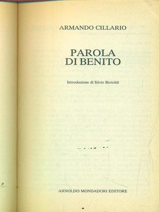 PAROLA DI BENITO