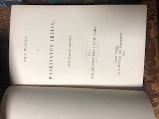 Works of washington Irving. Vol.1 Kknickeborcker's New York