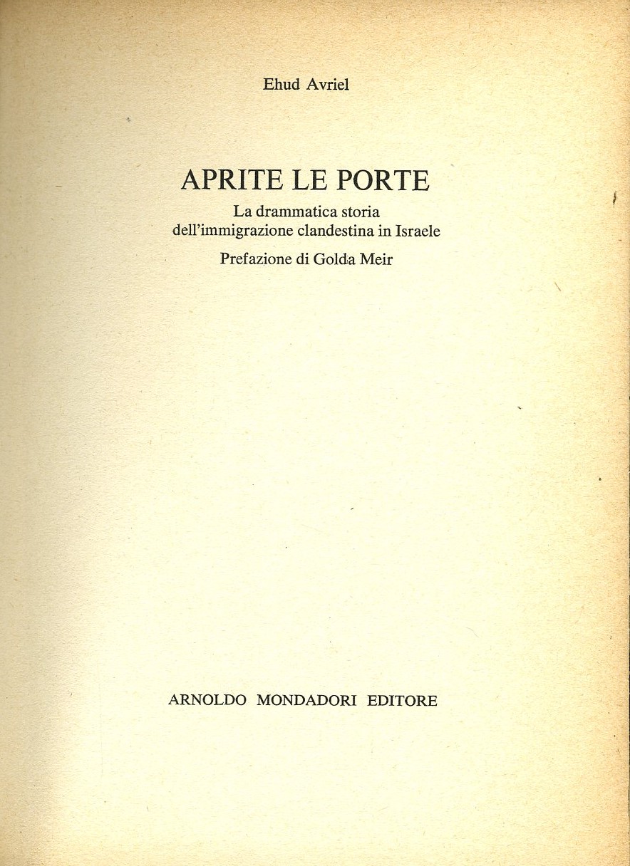 Aprite le porte. La drammatica storia dell`immigrazione clandestina in Israele