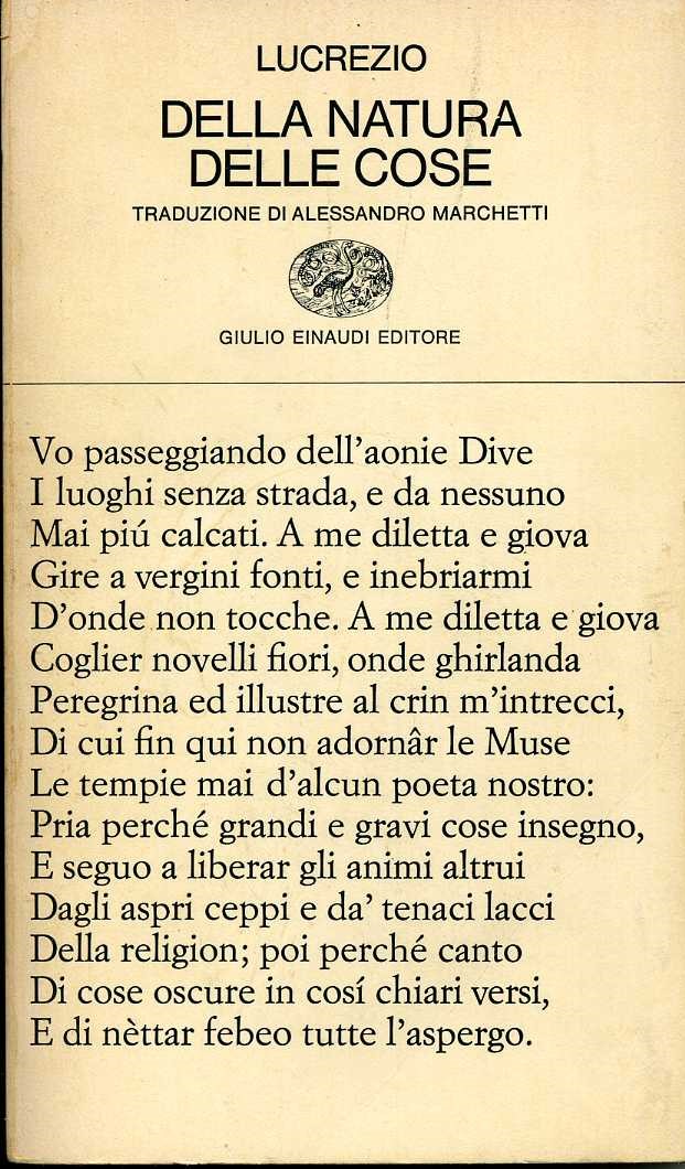 Della natura delle cose (Collezione di poesia)