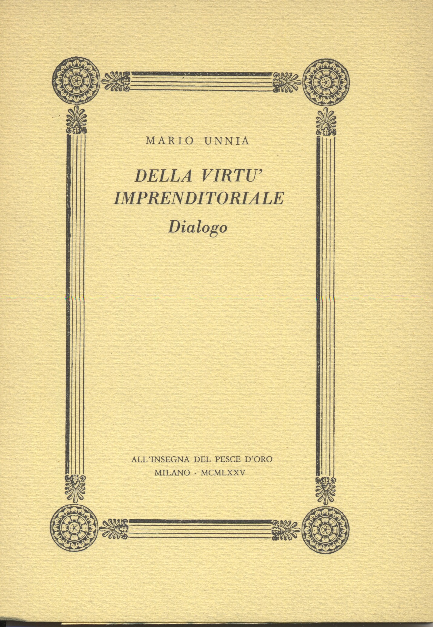 della virtù imprenditoriale