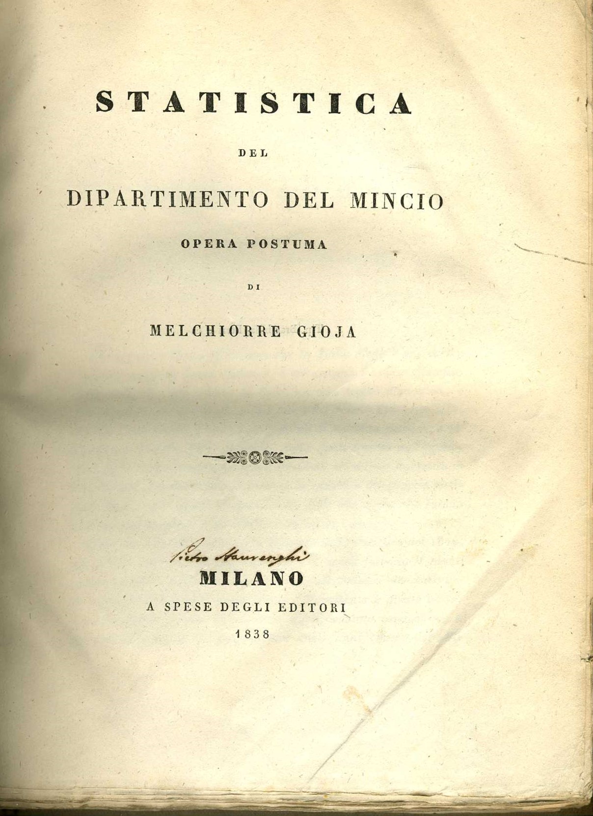 statistica del dipartimento del mincio melchiorre