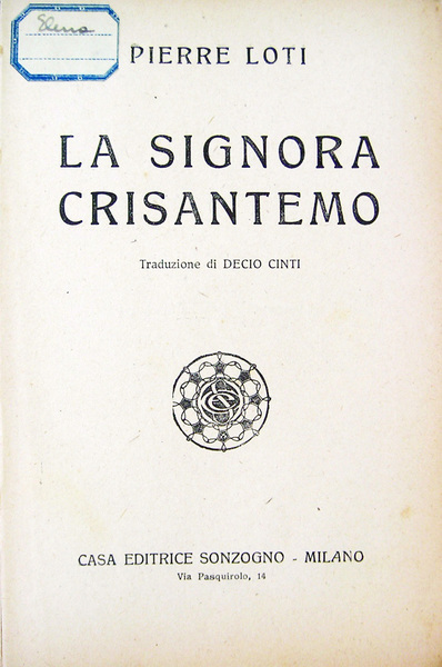 La signora Crisantemo. Traduzione di Decio Cinti.