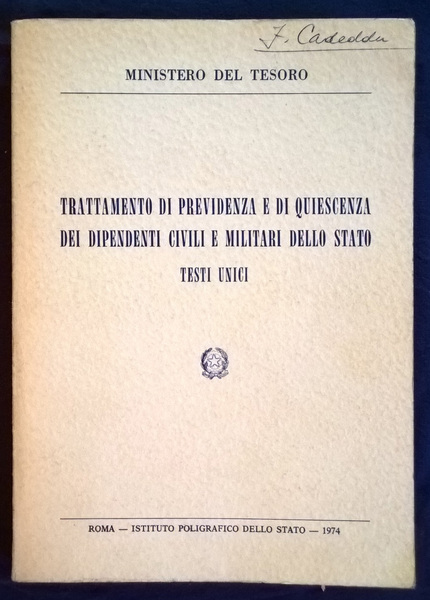 Trattamento di previdenza e di quiescenza dei dipendenti civili e …