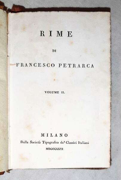 Rime di Francesco Petrarca. Volume II.