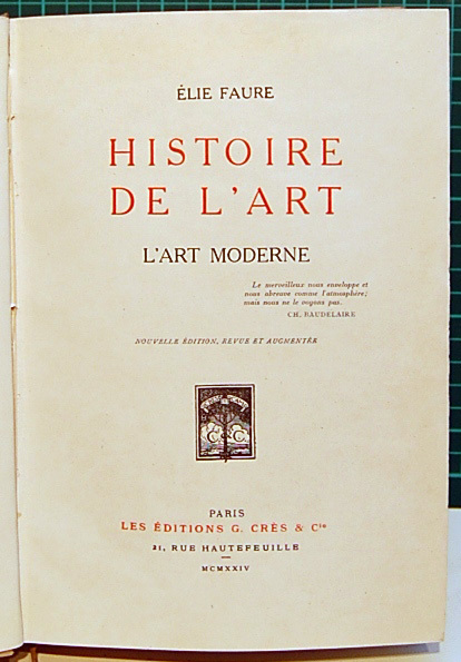 Histoire de l'art: l'art modern. Nouvelle edition, revue et augmentee.