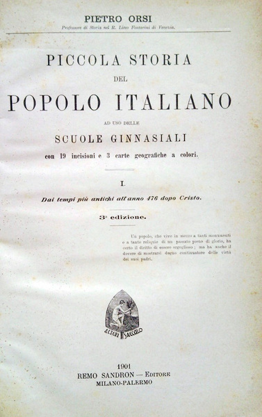 Piccola storia del popolo italiano ad uso delle scuole ginnasiali …