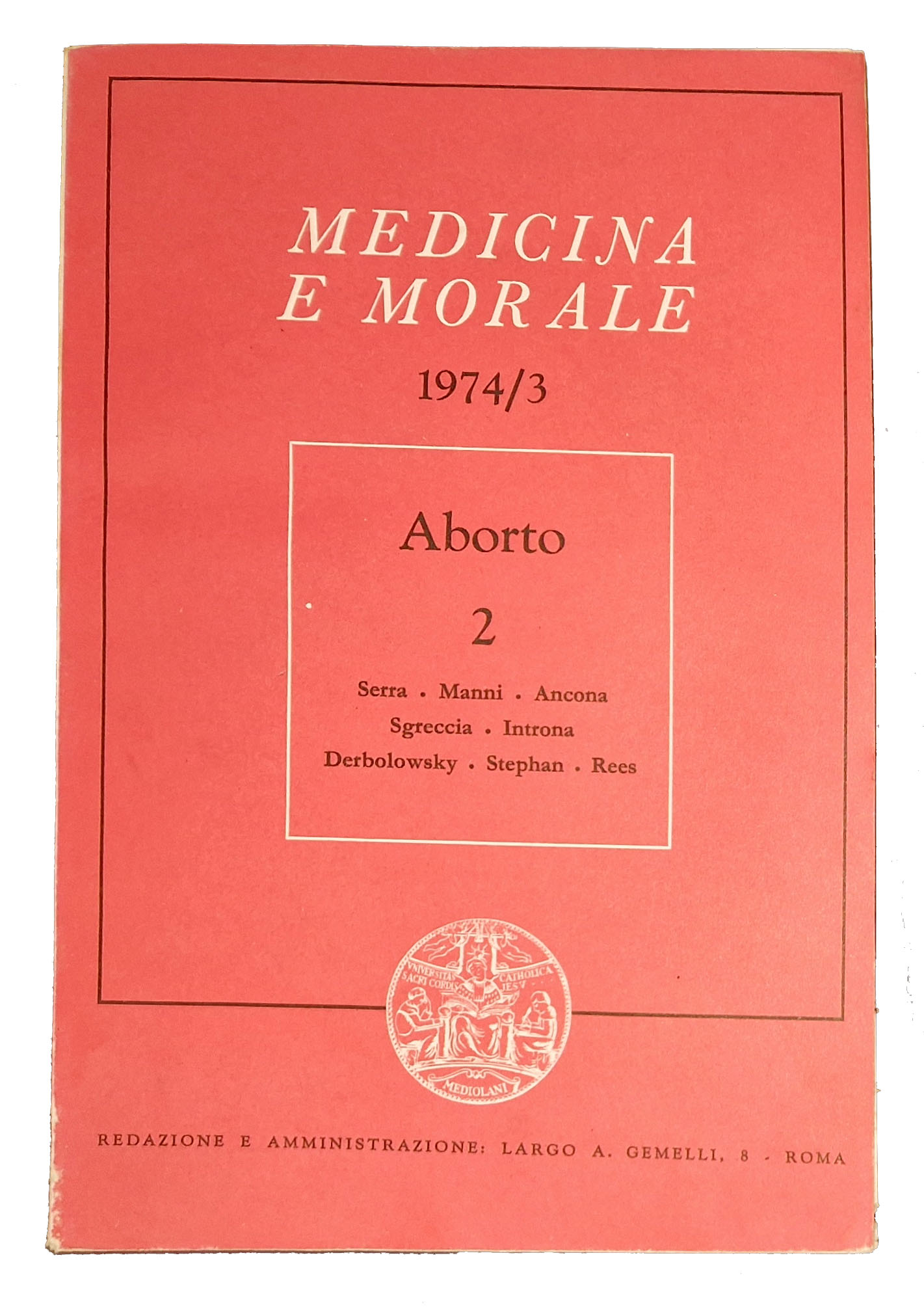 Medicina e morale 1974/3. Aborto 2