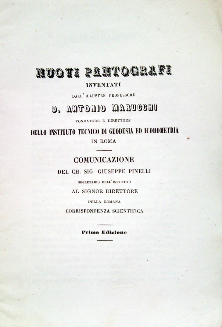 Nuovi pantografi inventati dal Professore D. Antonio Marucchi con illustrazione …