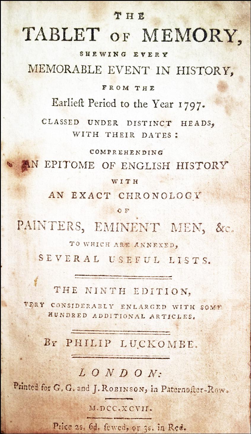 The tablet of memory: shewing [!] every memorable event in …