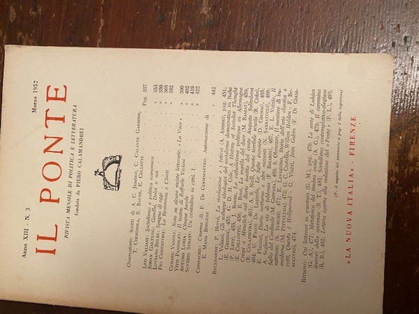 Il Ponte. Anno XIII. N°3 - MArzo 1957