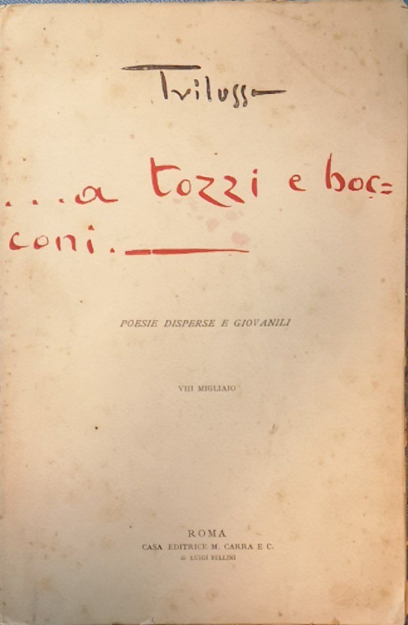 .a tozzi e bocconi : poesie giovanili e disperse