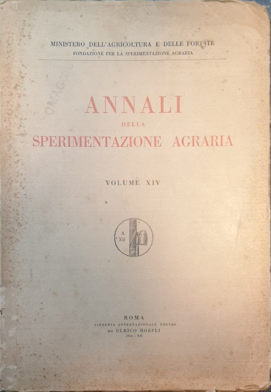 Annali della sperimentazione agraria. Vol. 14
