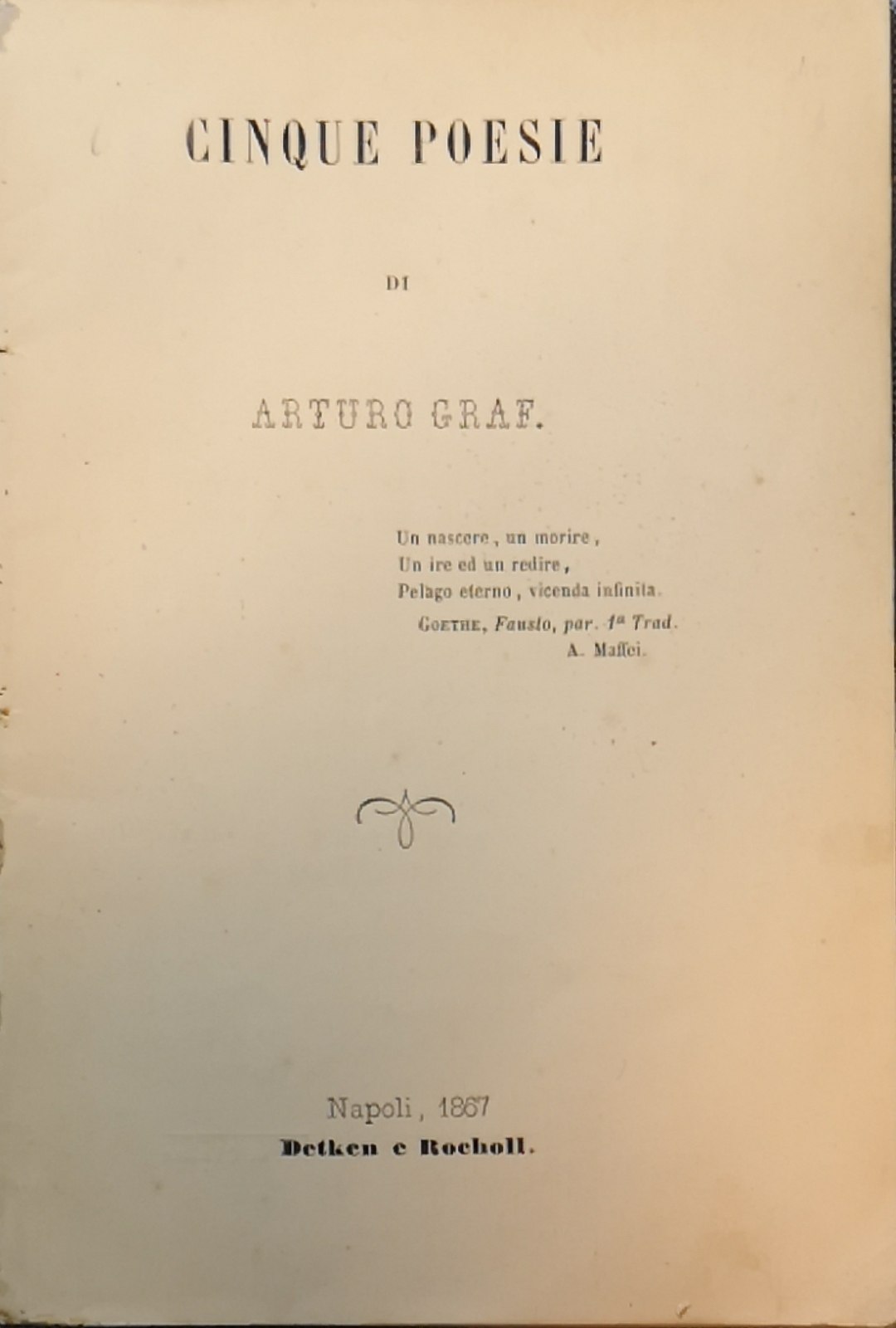 Cinque poesie di Arturo Graf