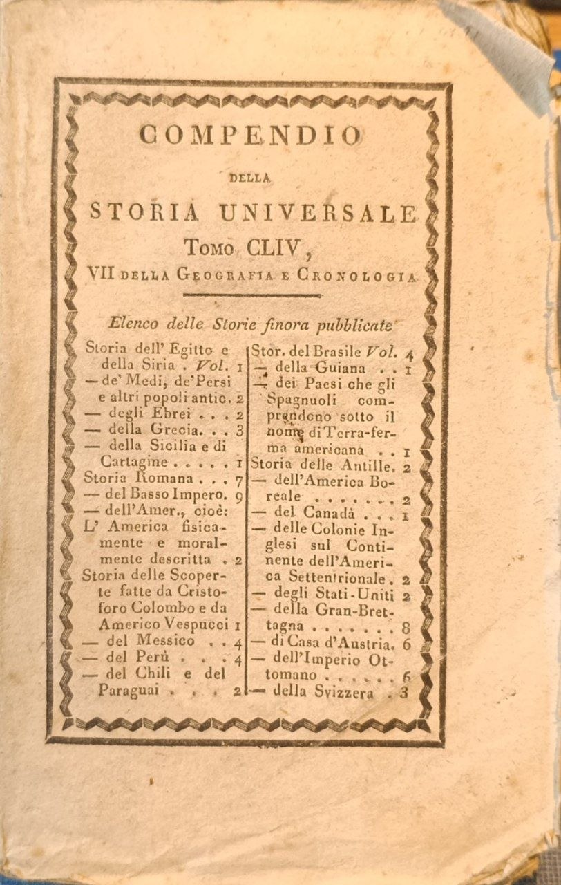 Compendio della storia universale. Tomo CLIV, VII della Geografia e …