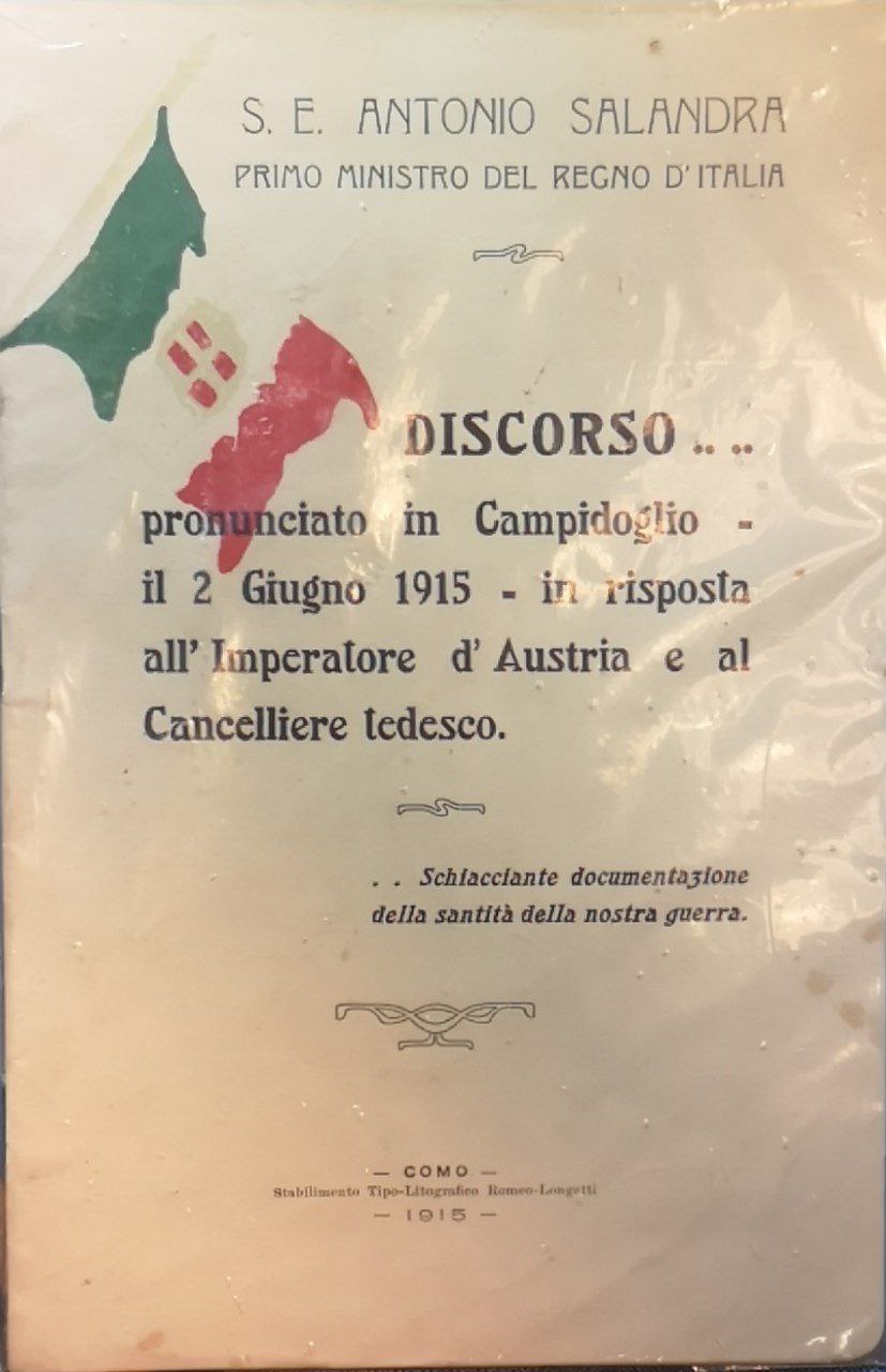 Discorso pronunciato in Campidoglio - il 2 giugno 1915 - …