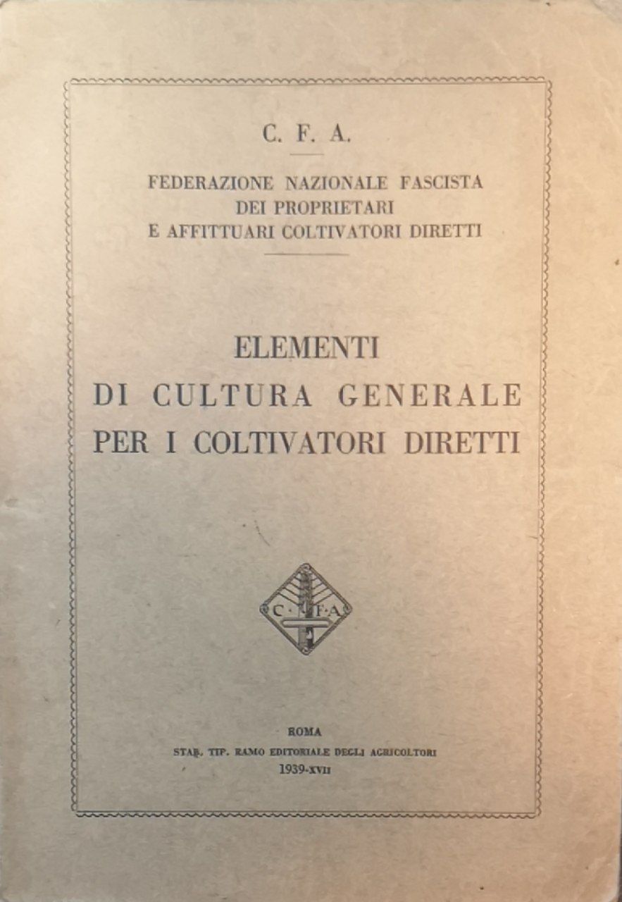 Elementi di cultura generale per i coltivatori diretti