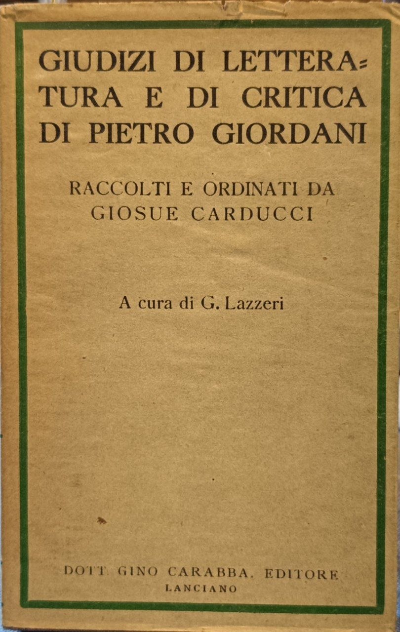 Giudizi di letteratura e di critica